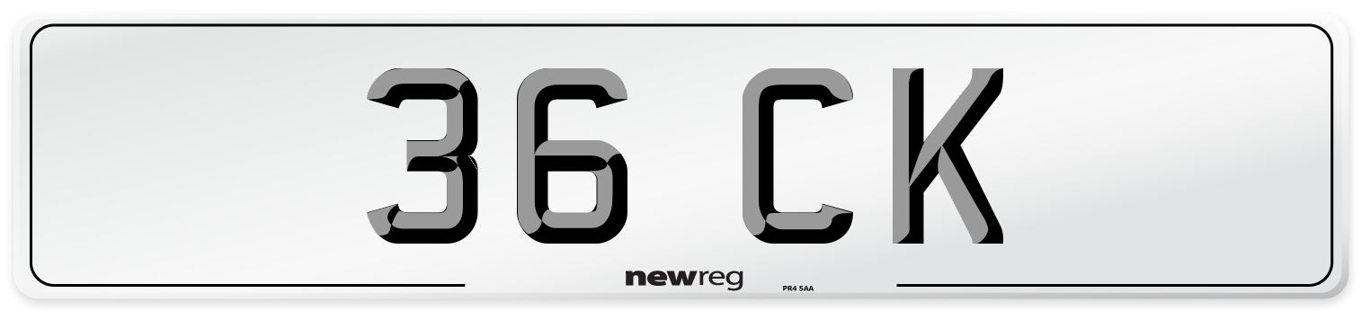 36 CK Number Plate from New Reg